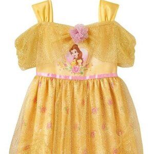 Disney Beauty and The Beast Belle Toddler Girl Fantasy Floral Nightgown (3T)